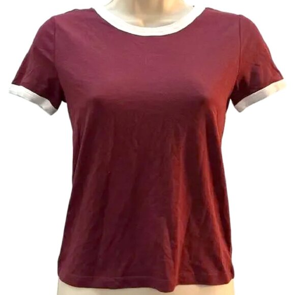 Rue21 Tops - Rue21 Maroon Tee with White Trim